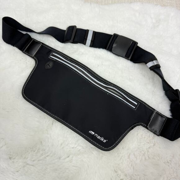 Marika Fanny‎ Pack Running Jogging Belt Bag Waistpack Zip Closure Black - Picture 1 of 6
